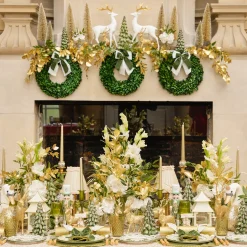 White With Gold Mini Pagoda Lantern (Pair)
