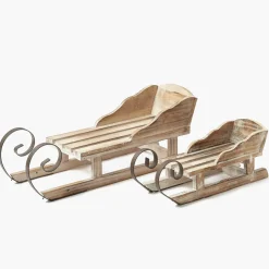 Wooden Sleigh (Set of 2)