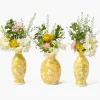 Yellow Hand Painted Tole Bud Vases (Set of 3)